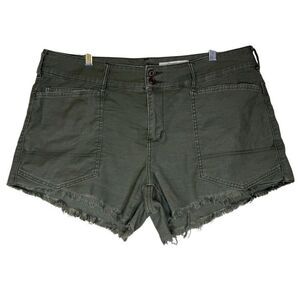Anthropologie Pilcro & The Letterpress Olive Grn Cut Off Style Shorts Sz 16W